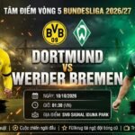 Ảnh bìa nhận định trận đấu Dortmund vs Werder Bremen vòng 5 Bundesliga 2026/27 cập nhật mới nhất trên chuyên trang bóng đá CakhiaTV.