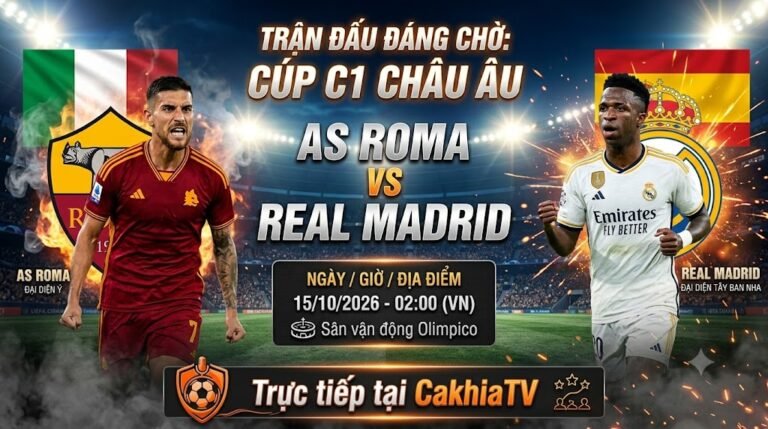 Nhận định Roma vs Real Madrid trong khuôn khổ vòng bảng Cúp C1 châu Âu ngày 15/10/2026 trên sân Olimpico